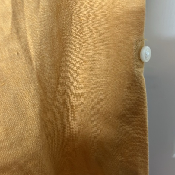 Zara Linen Cotton, Relaxed, Fit, Button Down, Sunny, Color, Shirt, Mock Neck - Picture 6 of 12